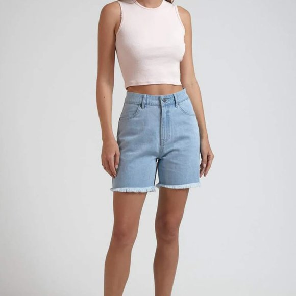 Afends Shelby hemp denim long inseam cutoff shorts - Picture 9 of 10